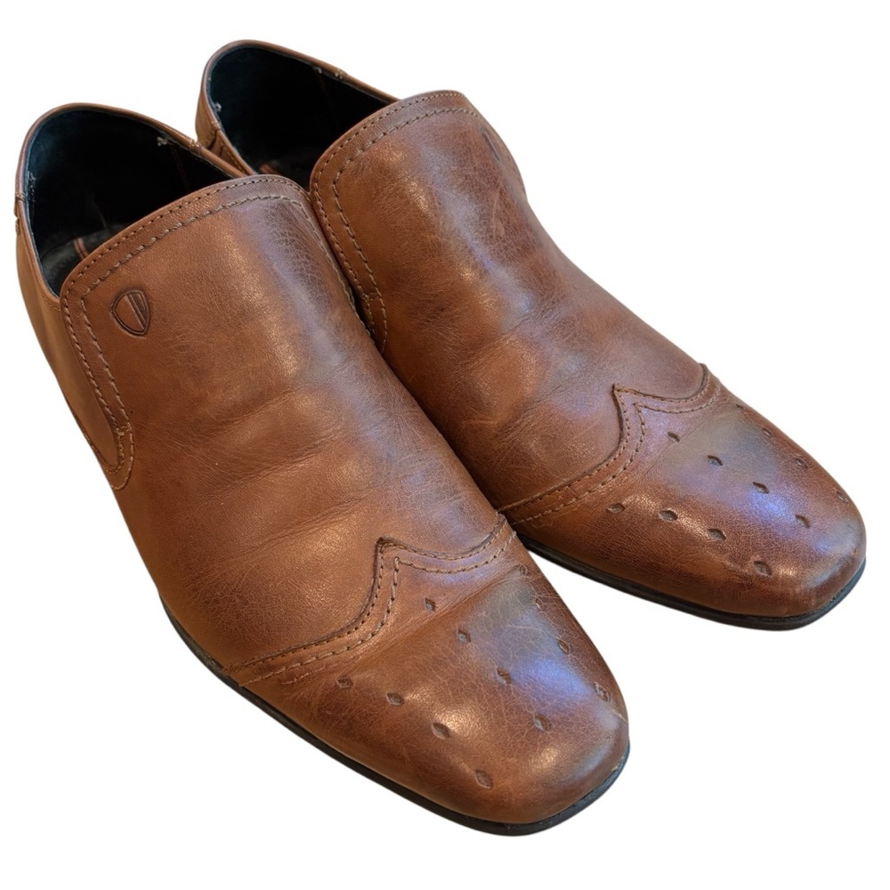 Ben Sherman Men’s Leather Oxfords Brown Perforated Dress Shoes Size 8